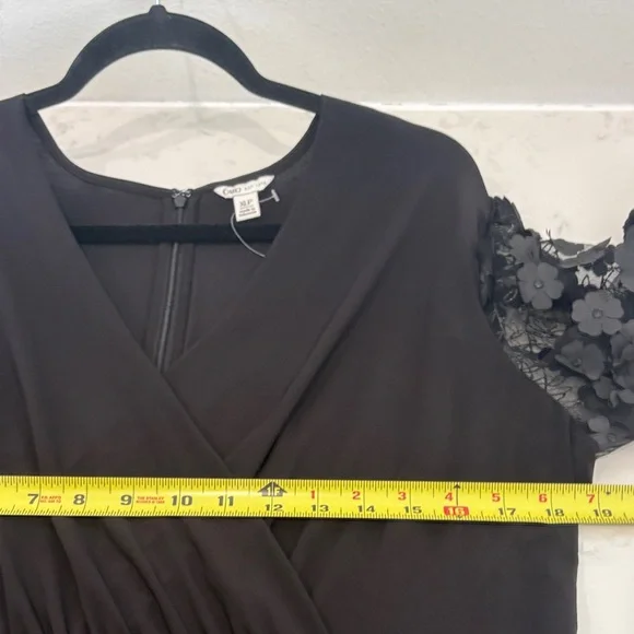 Cato Black Jumpsuit with Lace Floral Sleeves - Picture 7 of 10